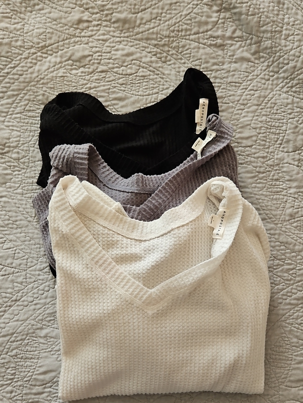 Aeropostale Three V-Neck Waffle Knit Sweaters